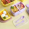 Plastic Food Storage Box Double Layered Food Containers Cute Portable Lunch Box  Office