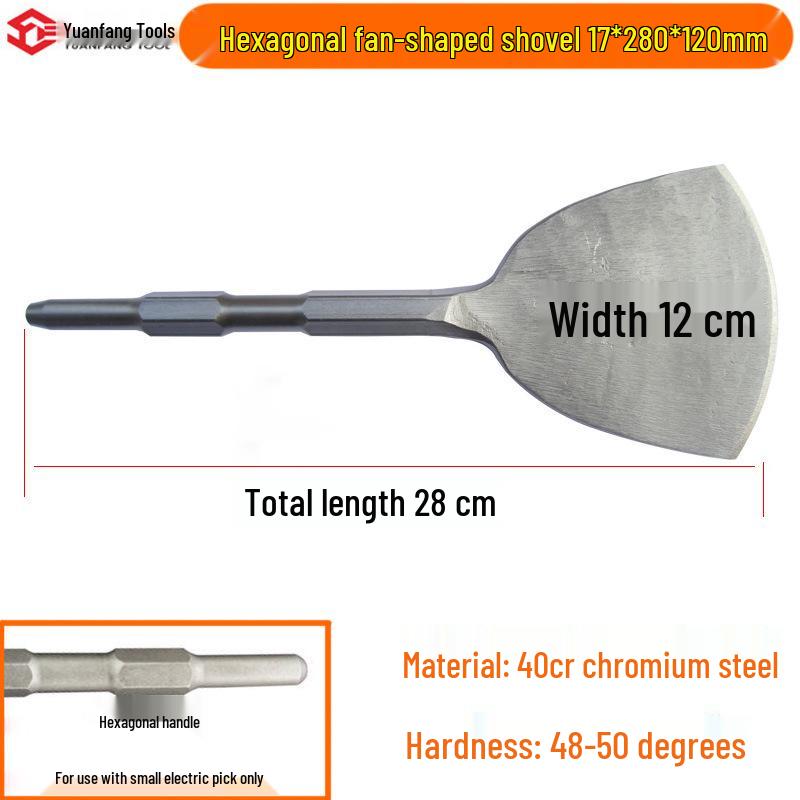 Electric Hammer Impact Drill Set: Square & Round Shank, Pointed & Flat Chisels, U-shaped & Shovel Heads, Slotting Through-Wall Drill.