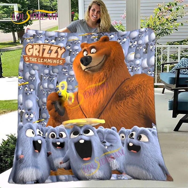 Cartoon 3D Druck Französisch Cartoon Flanell Mode Grizzy Und Die Lemminge Decke Kinder Erwachsene Decke Hause Büro Decke.