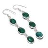 Skota Emerald Gemstone 925 Sterling Silver Earring 2.56"