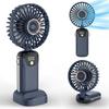 Mini Foldable Hand Fan Handheld Portable Fan with USB Rechargeable Battery Desk Outdoor Neck Hanging 5 Speed Fan