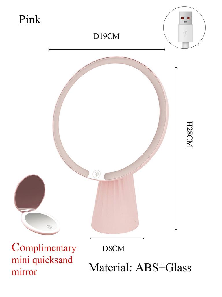 Rechargeable Cosmetic Mirror with LED Lights, 10x Magnifying Mirror, Portable Folding Travel Mirror, Double Sided, Beauty Mirror