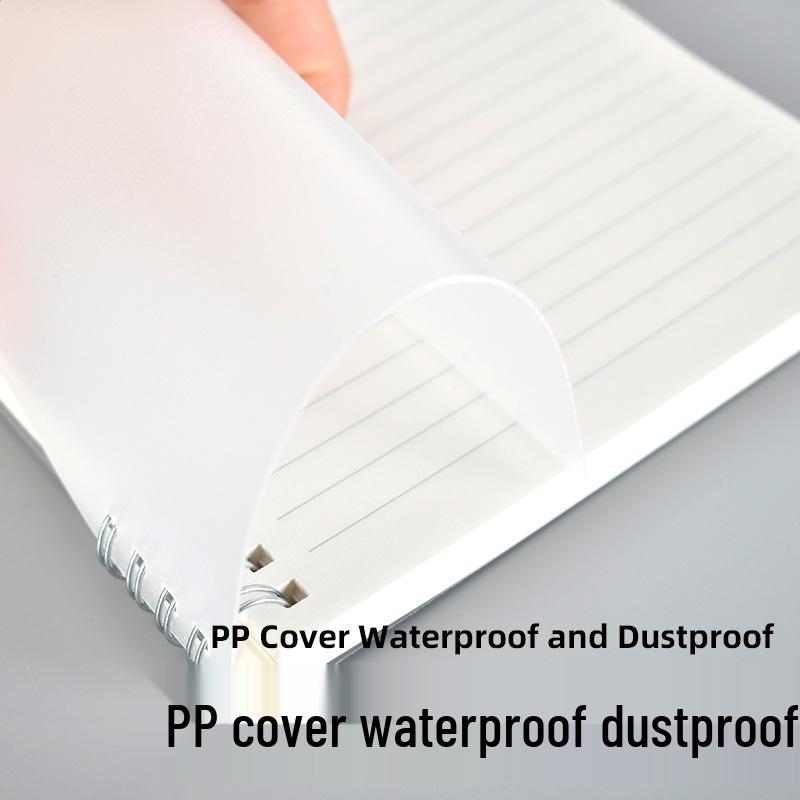 Thickened A6/A5/B5 Coil Notebook with Clear Waterproof Cover - Durable and Wear-Resistant for Students