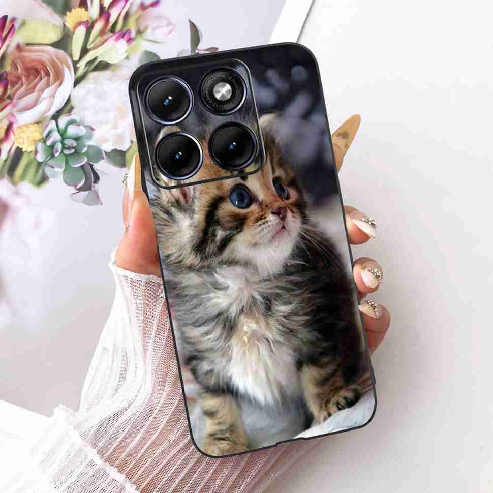 For Motorola Edge 70 Fusion 5G Case Cartoon Cat Panda TPU Black Cover For XT2605-1 XT2605-2 XT2605-4 Soft Silicone Phone Cases