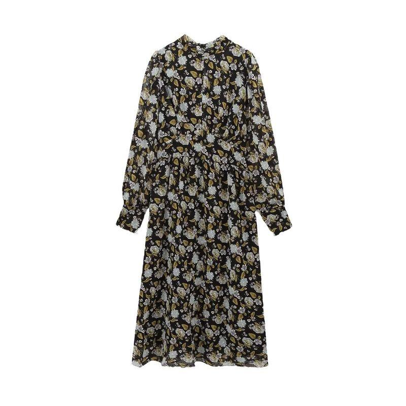 

Kaslead New Arrival Women s Clothing Fashion Style Fashion Minimalist Casual Print Long Sleeves Dress Color L