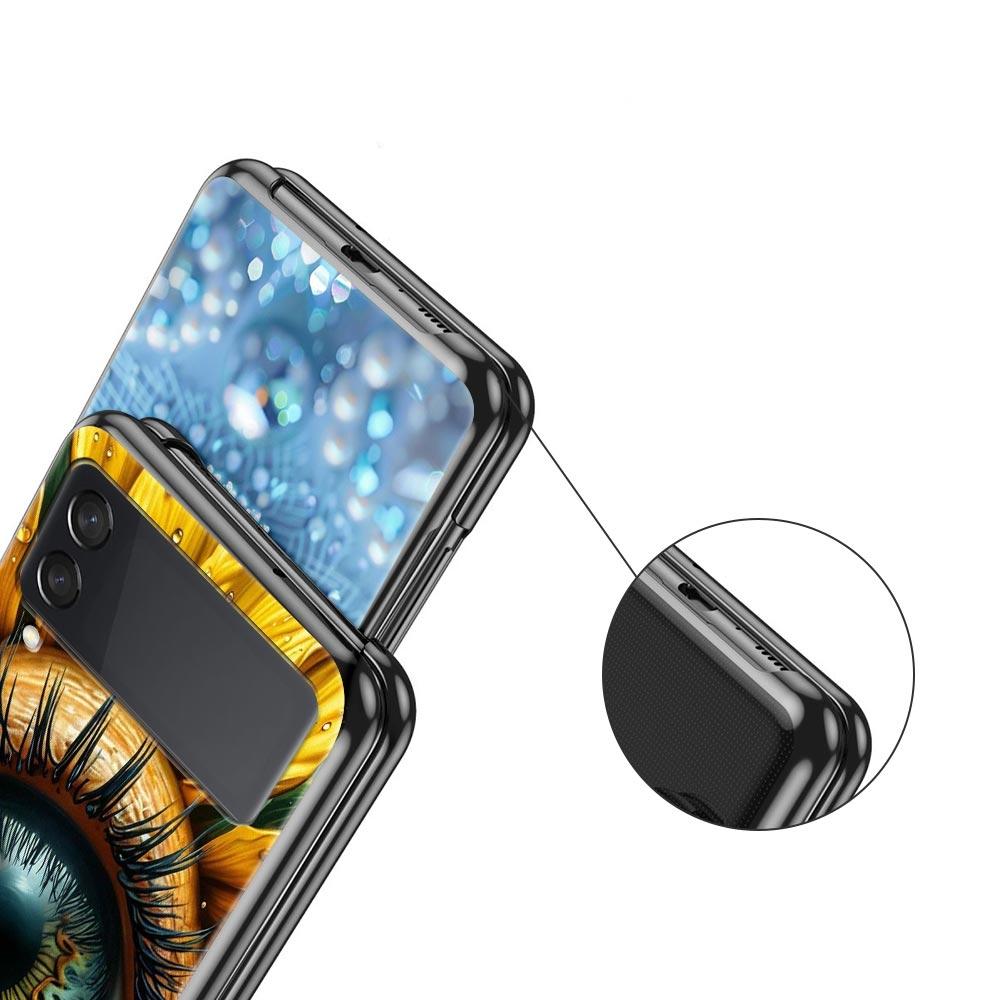 Fashion Eyelashes Eyes Hard PC Phone Case For Samsung Galaxy Z Flip 7 6 5 4 Black Cover For Galaxy Z Flip3 Foldable Fundas Shell