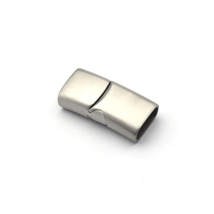 

Stainless Steel Magnet Button Head Wrist Leather Rope Men S Titanium Steel Bracelet Safety Side Open Flat Button Diy Inner diameter 12 * 6mm