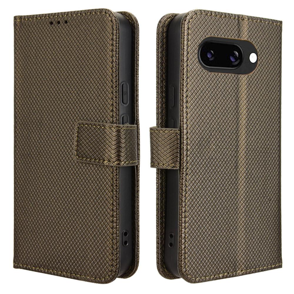 For Google Pixel 9a Case PU Leather Diamond Texture Wallet Phone Cover