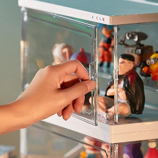 Icle Assemble Clear Figure Decoration Cabinet 2 Tier White