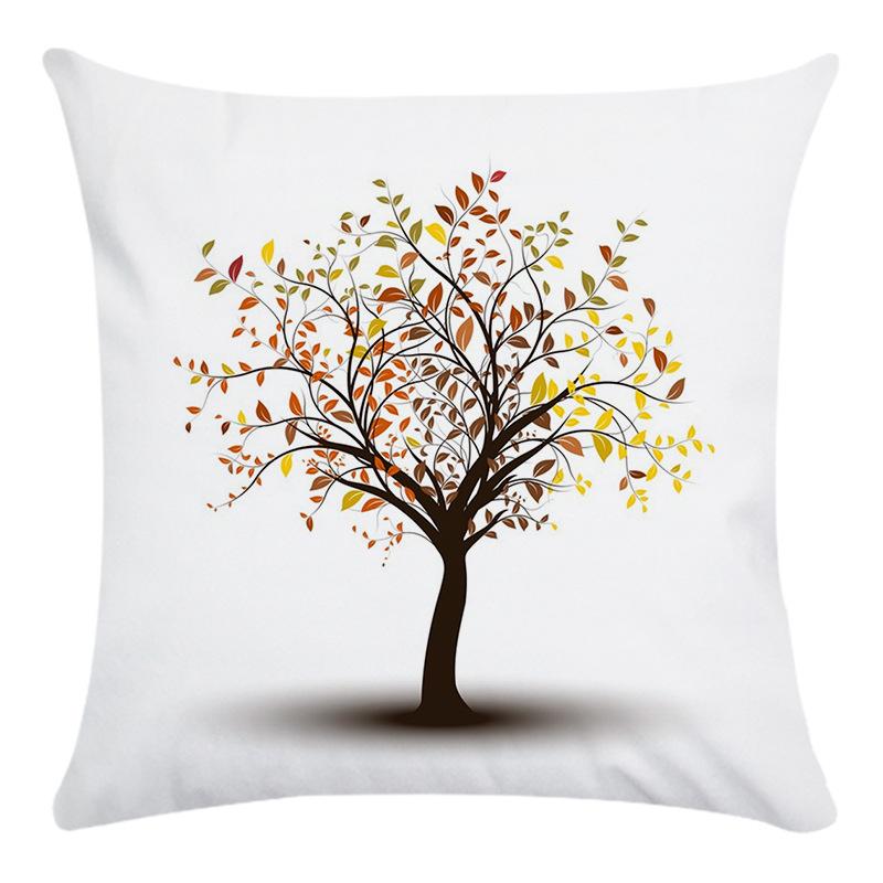 Creative Life Tree Pattern Digital Printing Short Plush Pillow Covers For Car Sofa Office Cushion Cover Home Goods