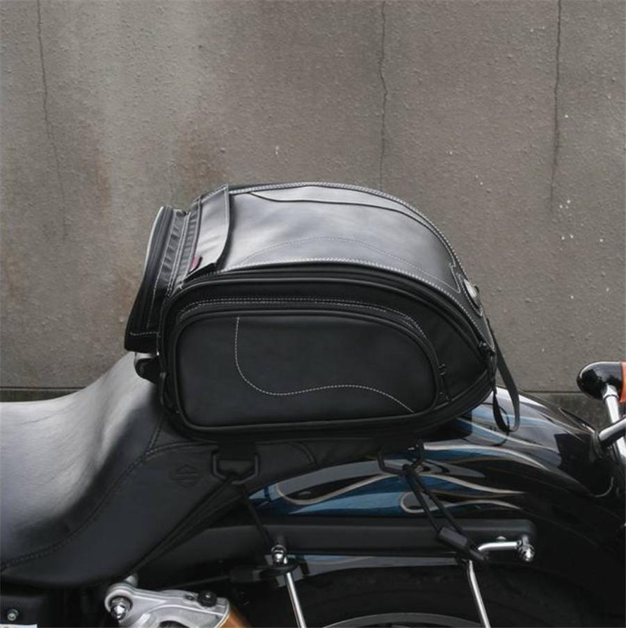 Waterproof Fiber Leather Motorcycle Top Case Rear Back Seat Travel Bag Universal