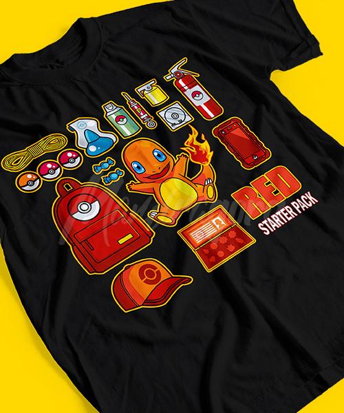 Pok Mon Little Fire Dragon Tshirt Red Initial Bag Theme Printed Unisexs And Unisexs Summer New Cotton Loose Short Sleeve