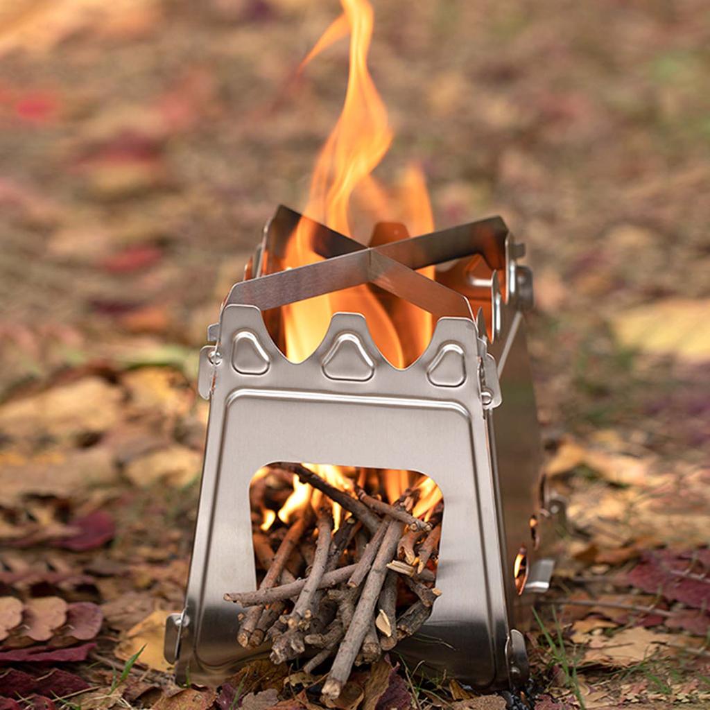 Wood Burning Camping Stove Folding Lightweight Wood Stove for Hiking Camping Picnic BBQ