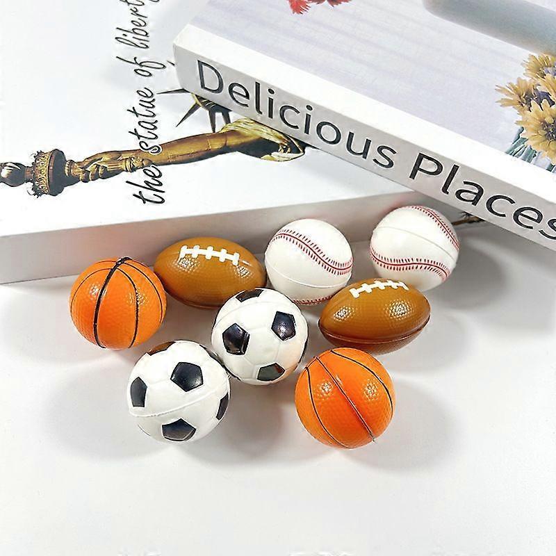 24 Pack Stress Ball Classroom Prizes Party Favor for Kids Prefilled Easter Eggs Foam Sports Squeeze Toys Goodie Bag Stuffers Bouncy Balls Boys Basebal