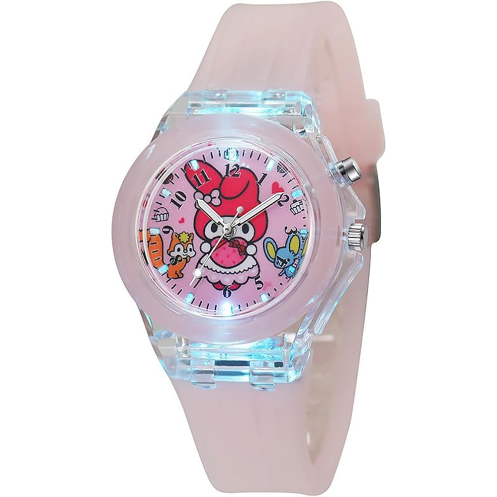 Kids Quartz Watch Lightweight Glow Simple Cute Wristwatch Pink Unisex