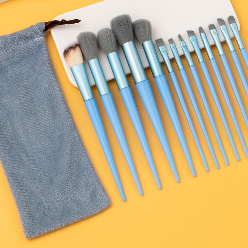 13 ks Sada štětců na make-up Přenosné Měkké štětiny Štětec na pudr Štětec na oční stíny Kompletní sada nástrojů na make-up