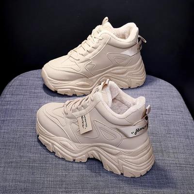 Fashion Sports Shoes for Women New Autumn Winter Thick Sole Heightening Dad's Shoes Versatile Plush Cotton Shoes Sneaker
