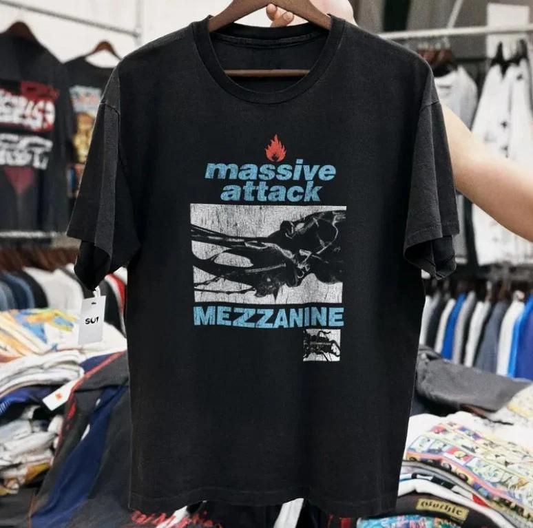 Черная футболка-репродукция с туром Massive Attack 1998 Mezzanine XXXXL