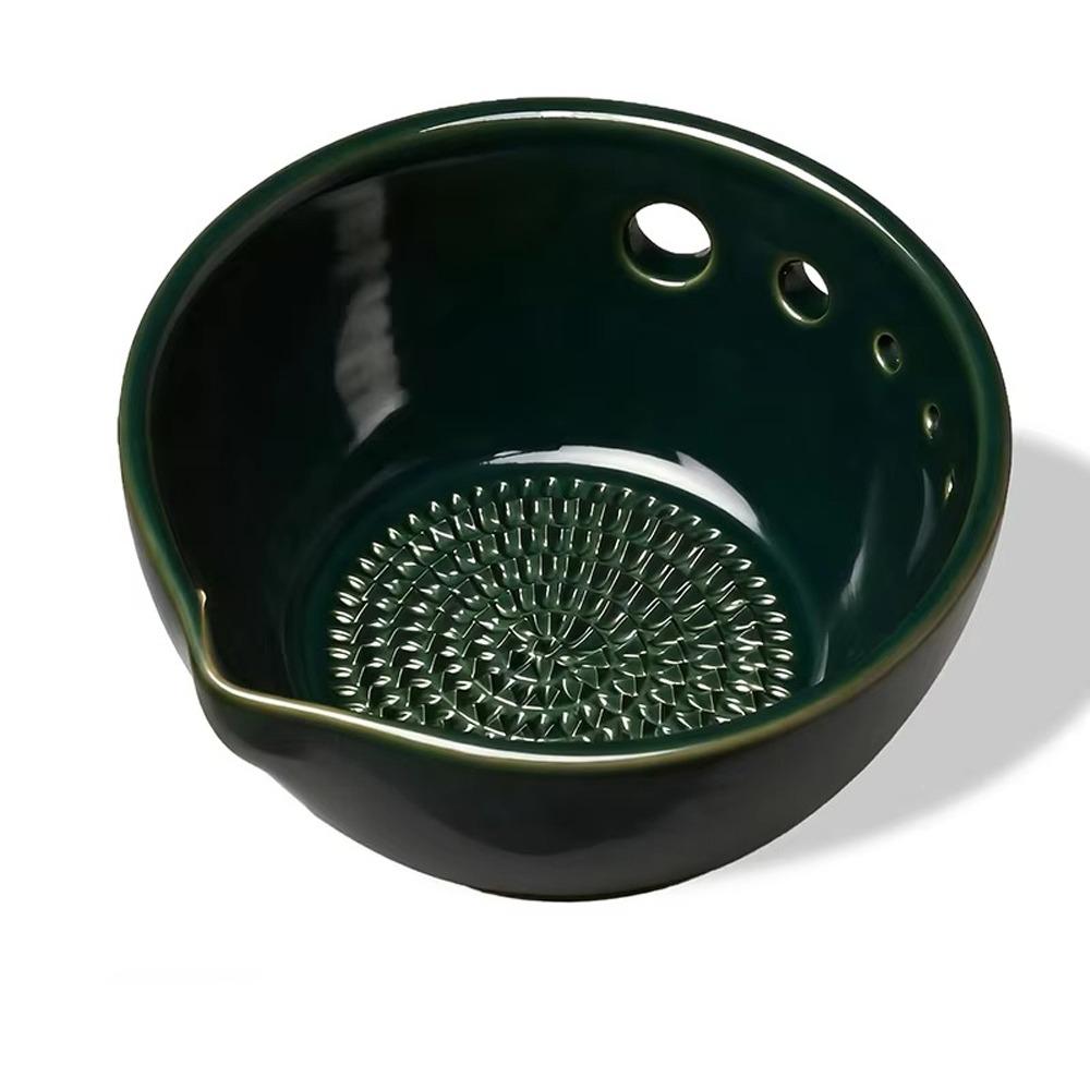 Easy To Use Manual Garlic Grater Bowl 2-in-1 Handmade Garlic Grinder Resin Compact Herb Stripper Bowl Meal Preparation