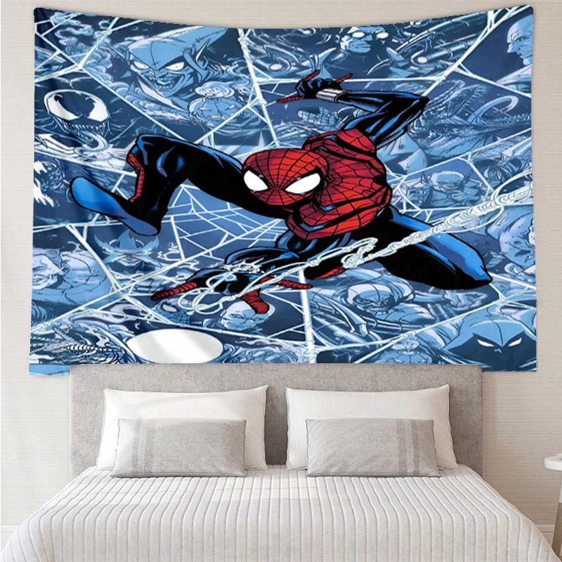 Spider Print Tapestry, Backdrop, Easy Setup, Ideal for Bedroom, Office & Living Room, with Aesthetic Wall Hanging Decor.