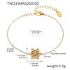 Qiong Yao 18K Gold Zircon Snowflake Bracelet - Super Shiny, Non-fading Titanium Steel Jewelry for Women