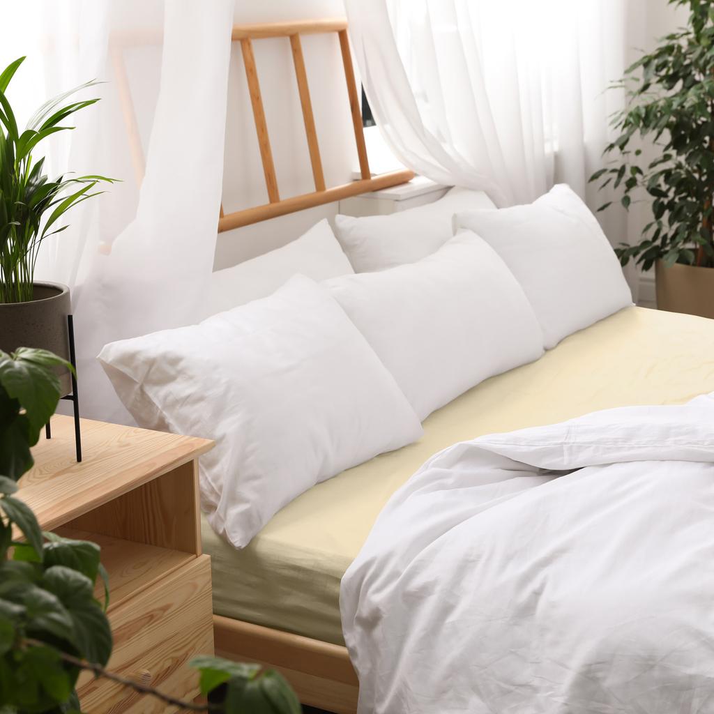 Fitted sheet 80x160 elastic JERSEY 100% COTTON cream color