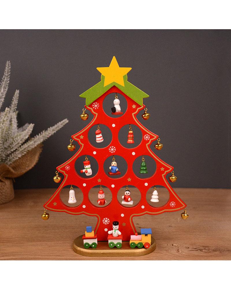Christmas Decorations Small Christmas Tree Ornaments Wooden Mini Christmas Tree Desktop Decoration Christmas Gifts