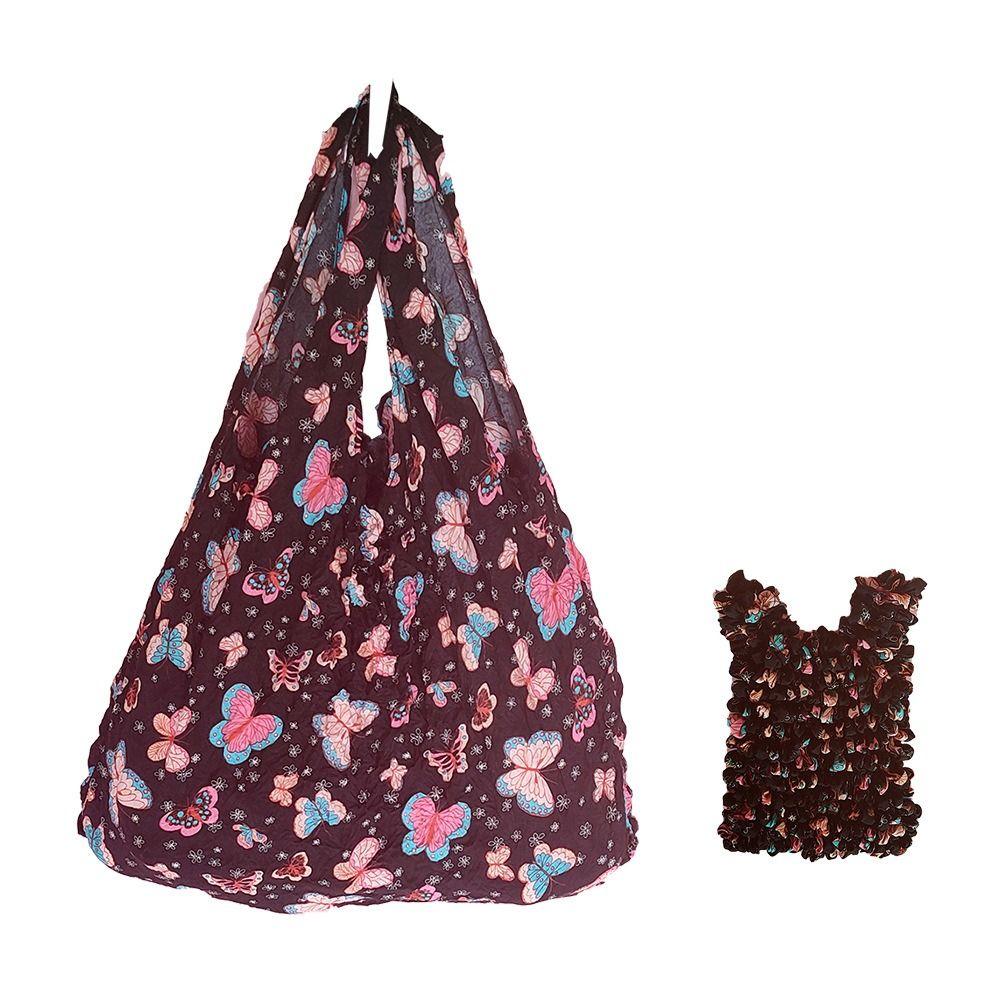 Elastic Handheld Shopping Bag Expansion Floral Paddy Bag Portable Foldable Stretch Bag  Snack
