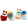 New cute caterpillar keychain cartoon plush doll bag pendant creative car key chain small gift