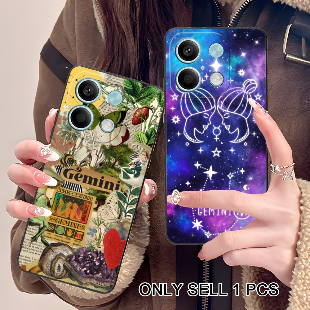 Zodiac Sign Gemini Phone Case for POCO M7 M6 M5 M4 M3 X7 X6 X5 X4 X3 Pro GT 5G Soft TPU Shockproof Cover
