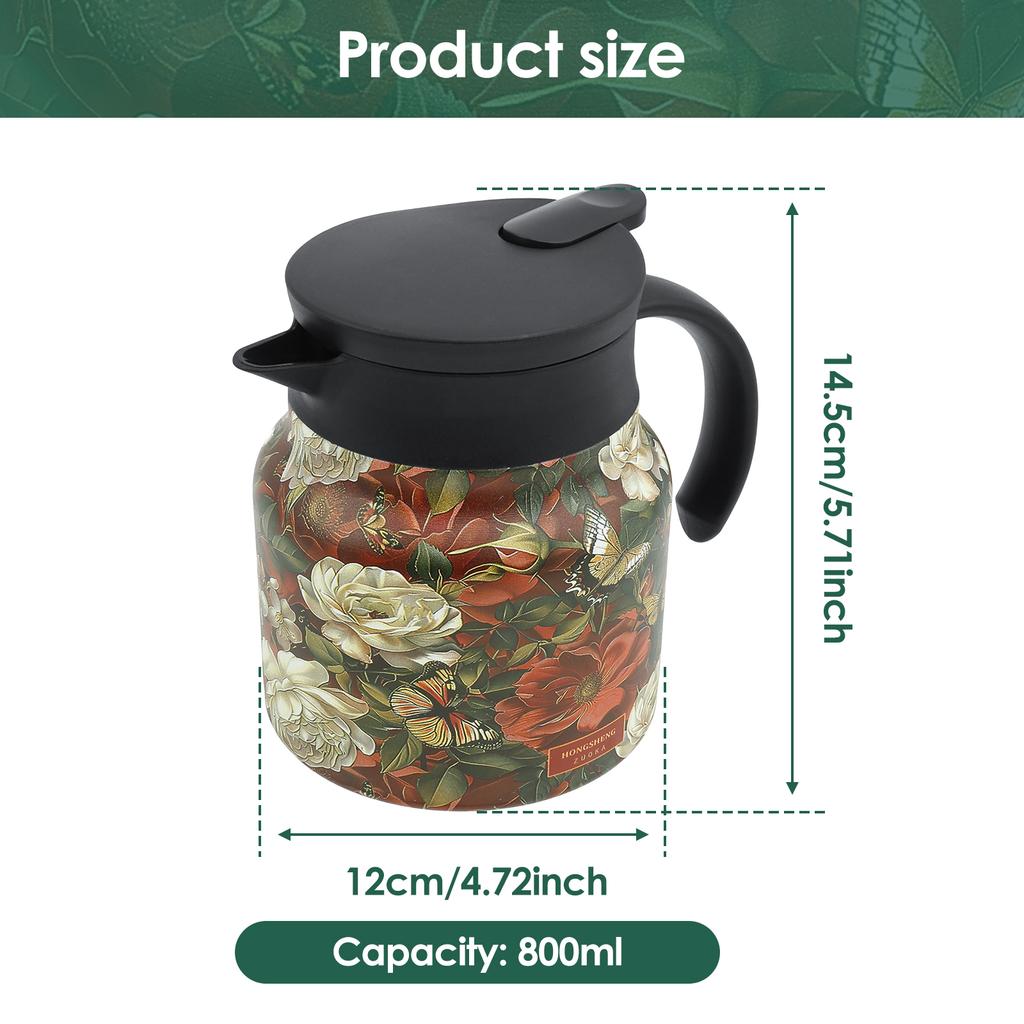 Stainless Steel Teapot with Tea Strainer Infuser Flower Kettle Kung Fu Vintage Teaware Set Puer Oolong Pot Household Tea Kettle