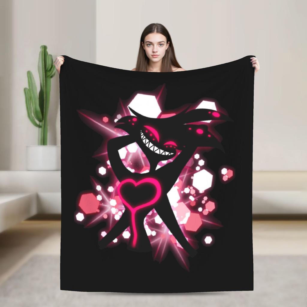 Cartoon H-Hazbin HotelS Flannel Blanket Winter  Warm Soft Bedding Throws for Child Home Decor Funny Bedspread Sofa Bed Cover