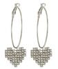Korean Temperament Versatile Rhinestone Heart Long Section Earings Jewelry Personality Statement Earrings For Women