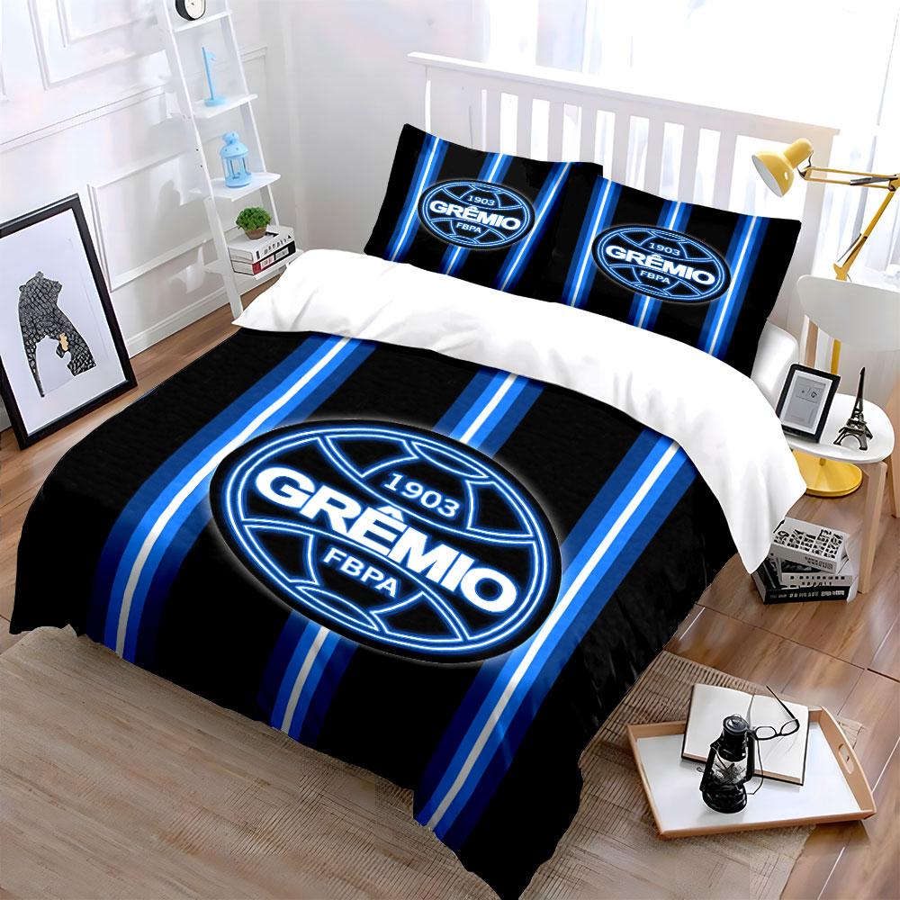 Grêmio Logo Black Blue Bedding Bedding Duvet Cover Set Duvet Cover Pillowcases  (1 * Duvet Cover 2 * Pillowcases, Without Duvet Insert)