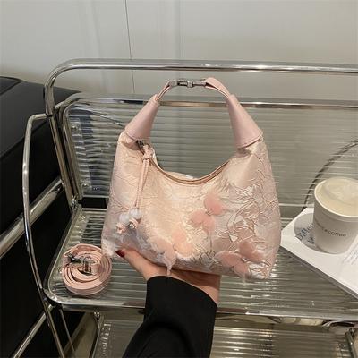 Nowa Damska Ręcznie Haftowana Torba Wiaderko Crossbody - Wszechstronna Torba Komuterowa z Misternym Haftem, Retro Szyk na Co Dzień do Biura