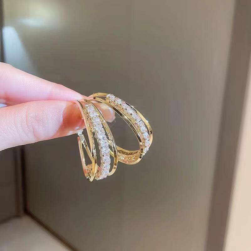 2023 Trendy Three-Layer Hoop Earrings: Elegant Versatile Fashion Jewelry