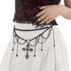 Adjustable Y2K Silver Waist Chain Acrylic Beads Crystal Tassel Waistband  Skirt Suit Decoration
