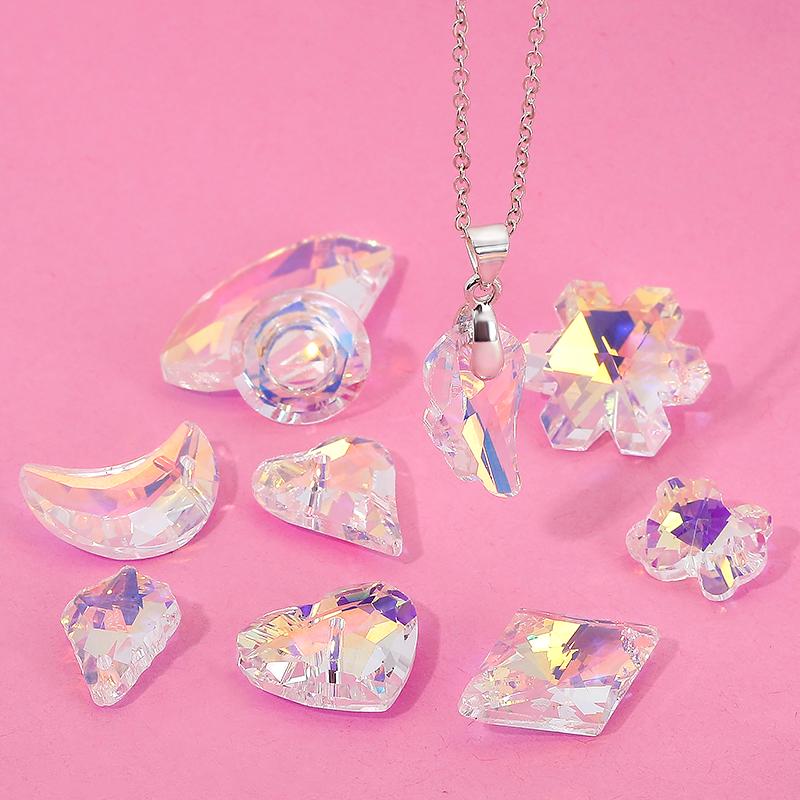 Perles Cristaux AB Pendentifs Charms Multi-formes Verre Perles Bijoux Pierres Précieuses pour Fournitures de Fabrication de Bijoux Boucles d'oreilles DIY