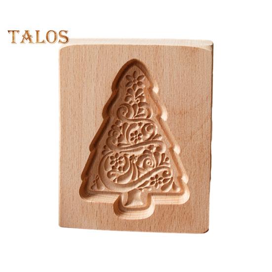 Stampo per biscotti 3D in legno Fiore animale Fiocco di neve Babbo Natale Grado alimentare Antiaderente Lavabile in lavastoviglie Biscotto al cioccolato Stampo per caramelle Utensili da forno Forniture da cucina