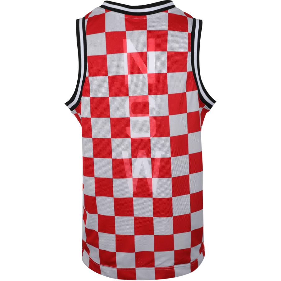 Nike Camiseta sin mangas a cuadros de cuello redondo transpirable para hombre Tops Negro AR1637-010