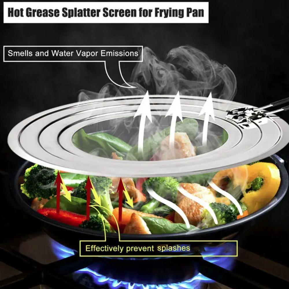 Nerezový kryt proti stříkajícímu oleji Ochrana proti rzi a oleji Víko Multifunkční síťka na filtraci oleje Smažený