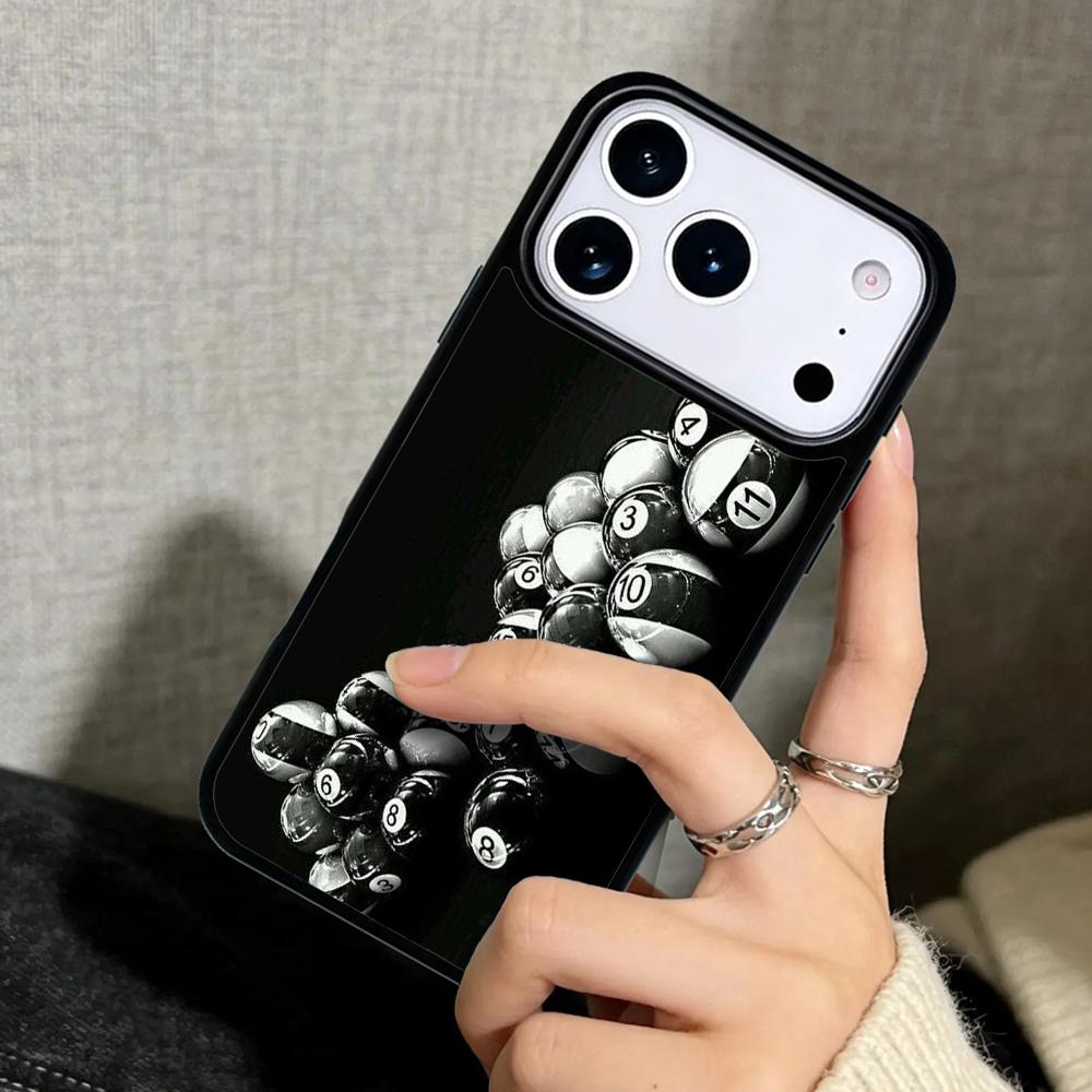 Capa Case for iPhone 17 Air 16 Pro Max 15 Plus 11 13 Mini 14 12 Back Phone Cover Billiards Snooker 8 Ball