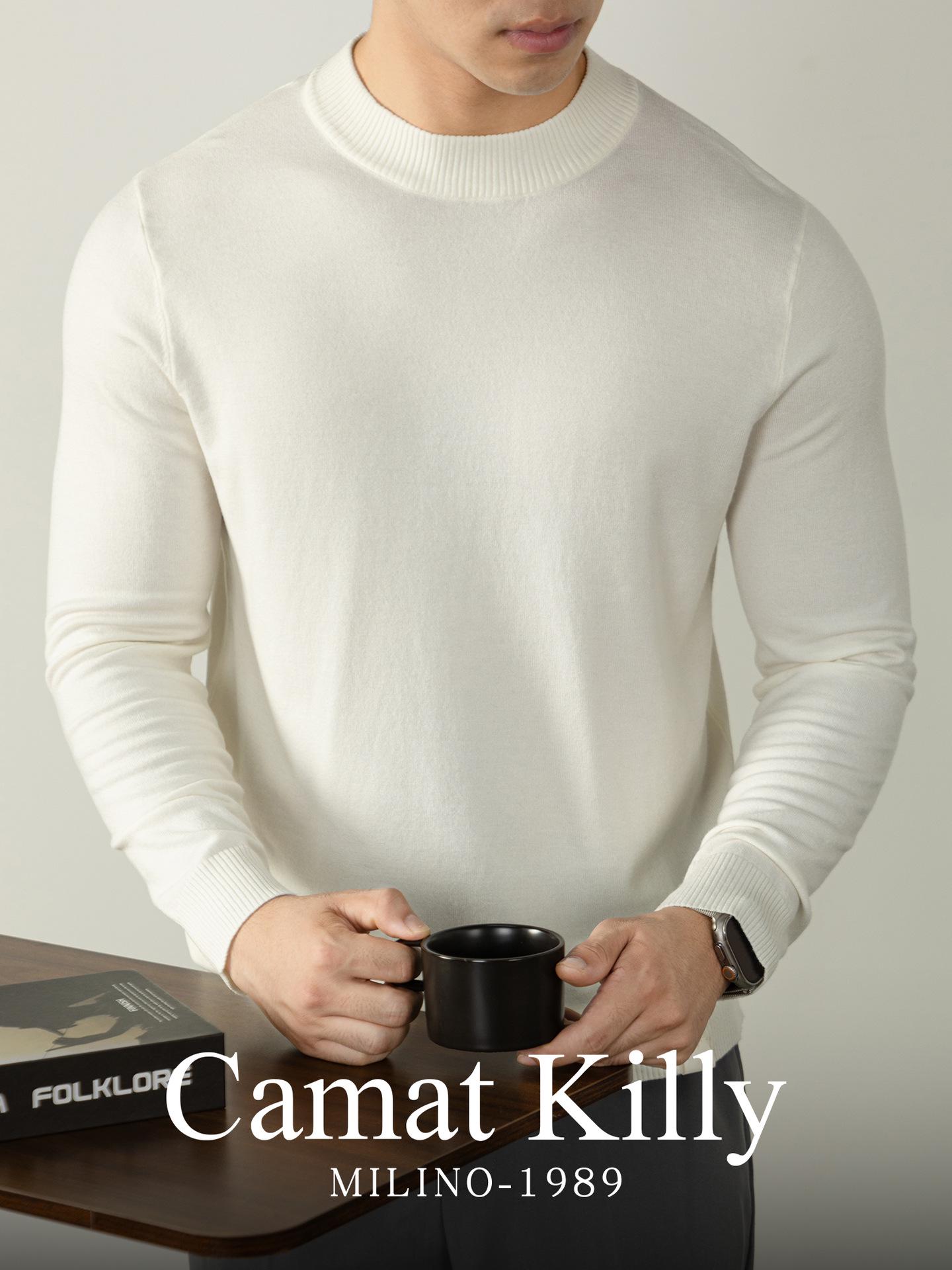 CamatKilly • Men s Soft Knitwear: Luxurious, Thick, Anti-Pilling, High-Elastic Base Layer for Autumn and Winter. 3XL