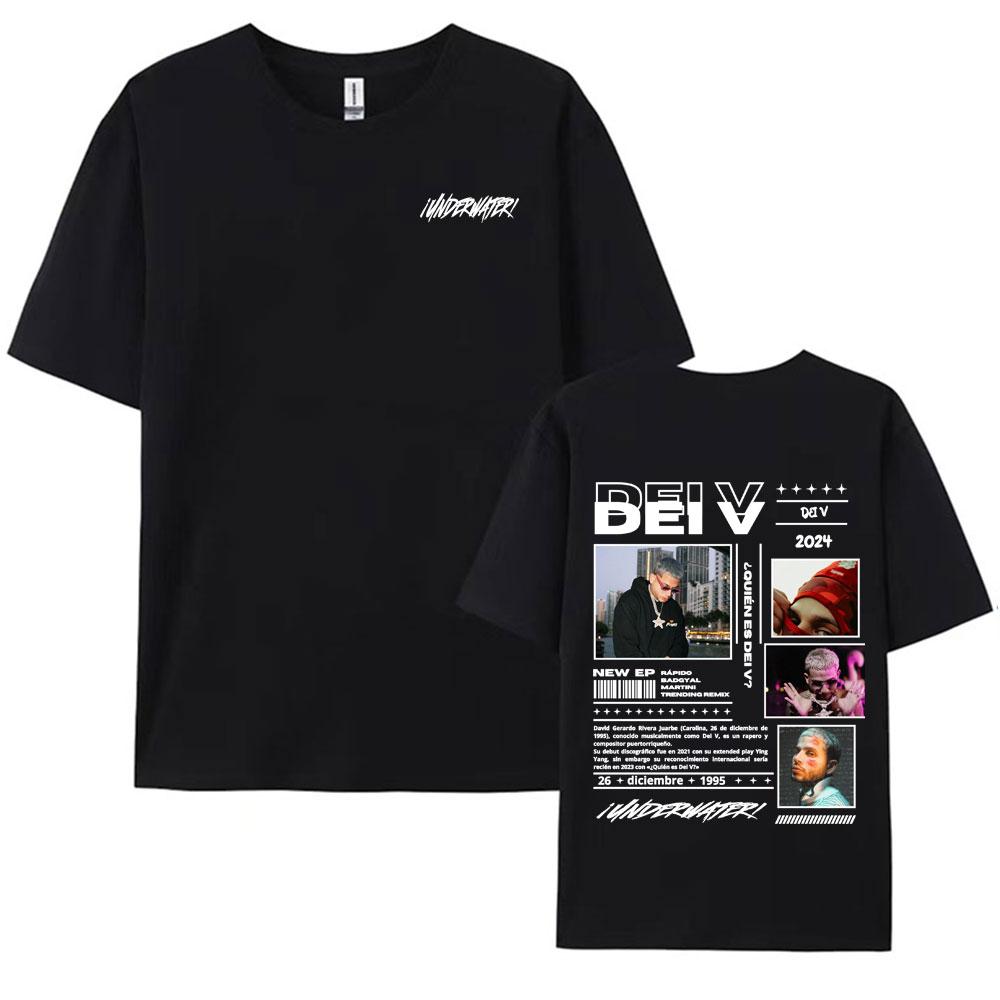 Rapper Quien Es Dei V Underwater Tour Graphic T Shirt Men Women Vintage Fashion Hip Hop Street Tshirts Casual Cotton Tshirt