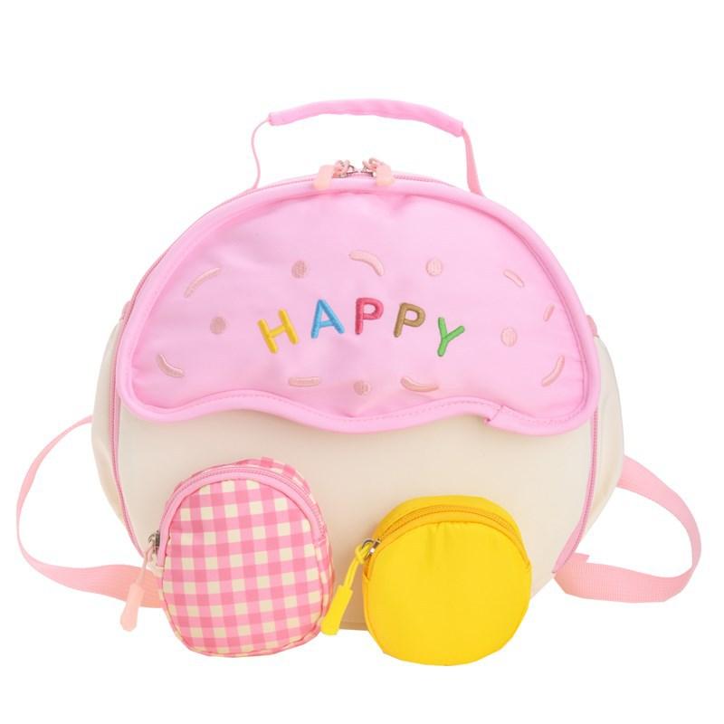

Cartoon Cute Boys And Girls Backpack Foreign Style Letter Kindergarten Baby Small Schoolbag Contrasting Color Backpack розовый