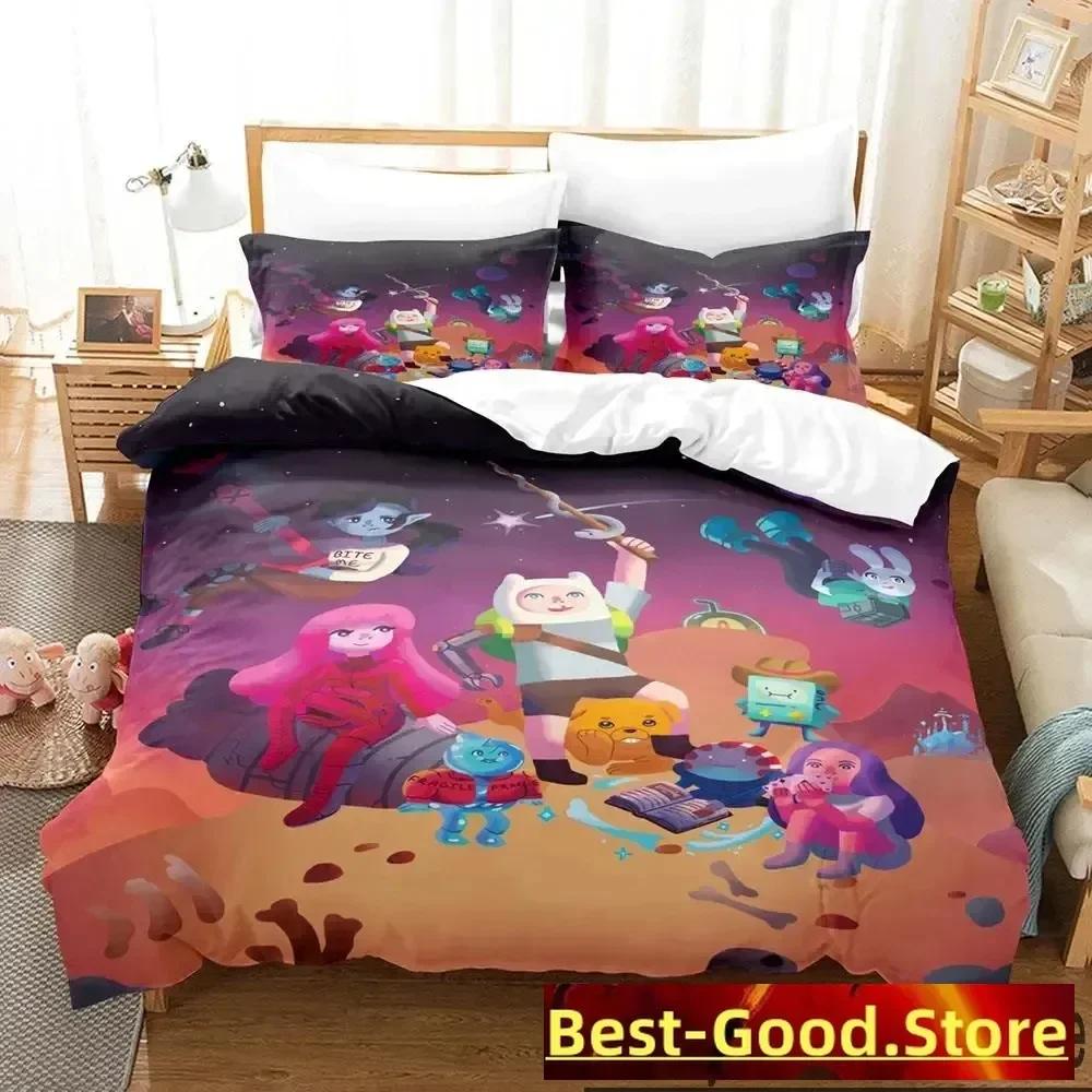 3D Print Adventure Time Finn Jake The Dog Face Printed Bed Set Duvet Cover Pillowcase Bedding Set Linen Sheet Quilt Cover Size
