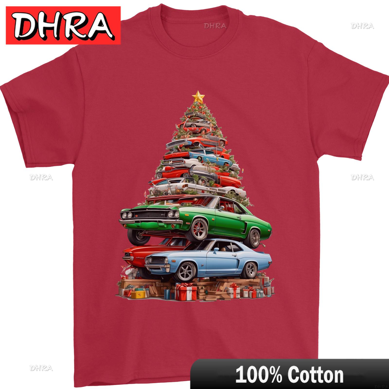 Muscle Car Christmas Tree Xmas Classic Unisexs TShirt 100 for Girls Cotton Tee Graphic Stylish Casual Top Shirt Loose Skater S