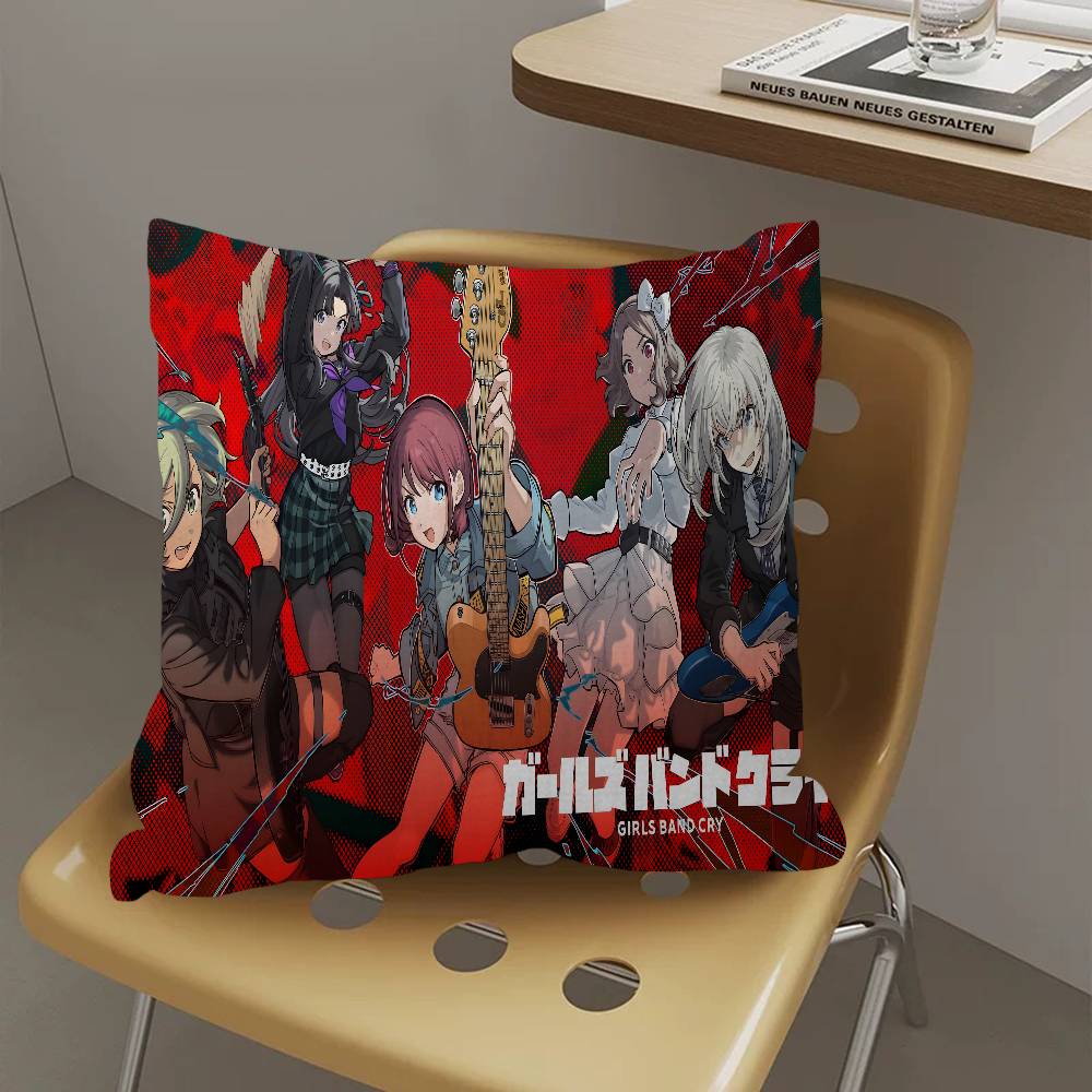 Anime GGirls Cool Band Cry Pillow Gift Home Office Decoration Pillow Bedroom Sofa Car Cushion CoverPillow Case