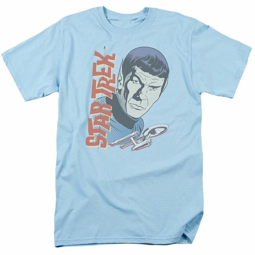 26 Star Trek Vintage Spock T Shirt Licensed Sci-Fi TV Classic Tee New Light Blue Unisex T-Shirt