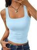 European & American 2026 Women's Square Neck Sleeveless Fitted Tank Top